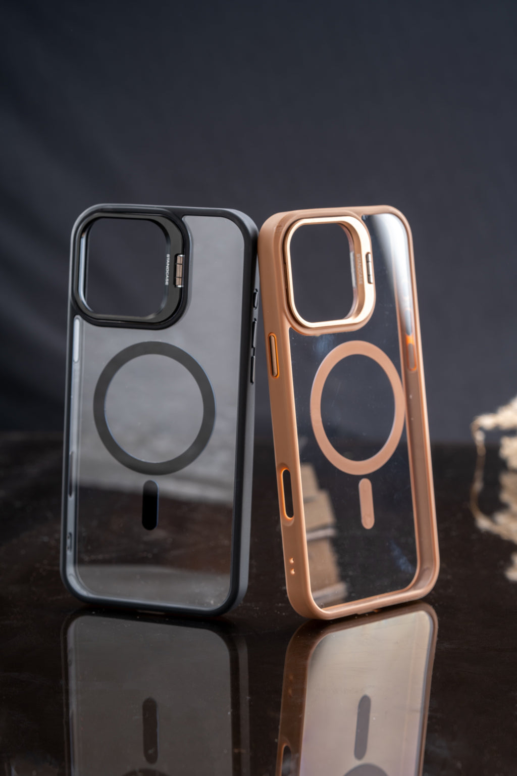 Metallic Camera Stand Case