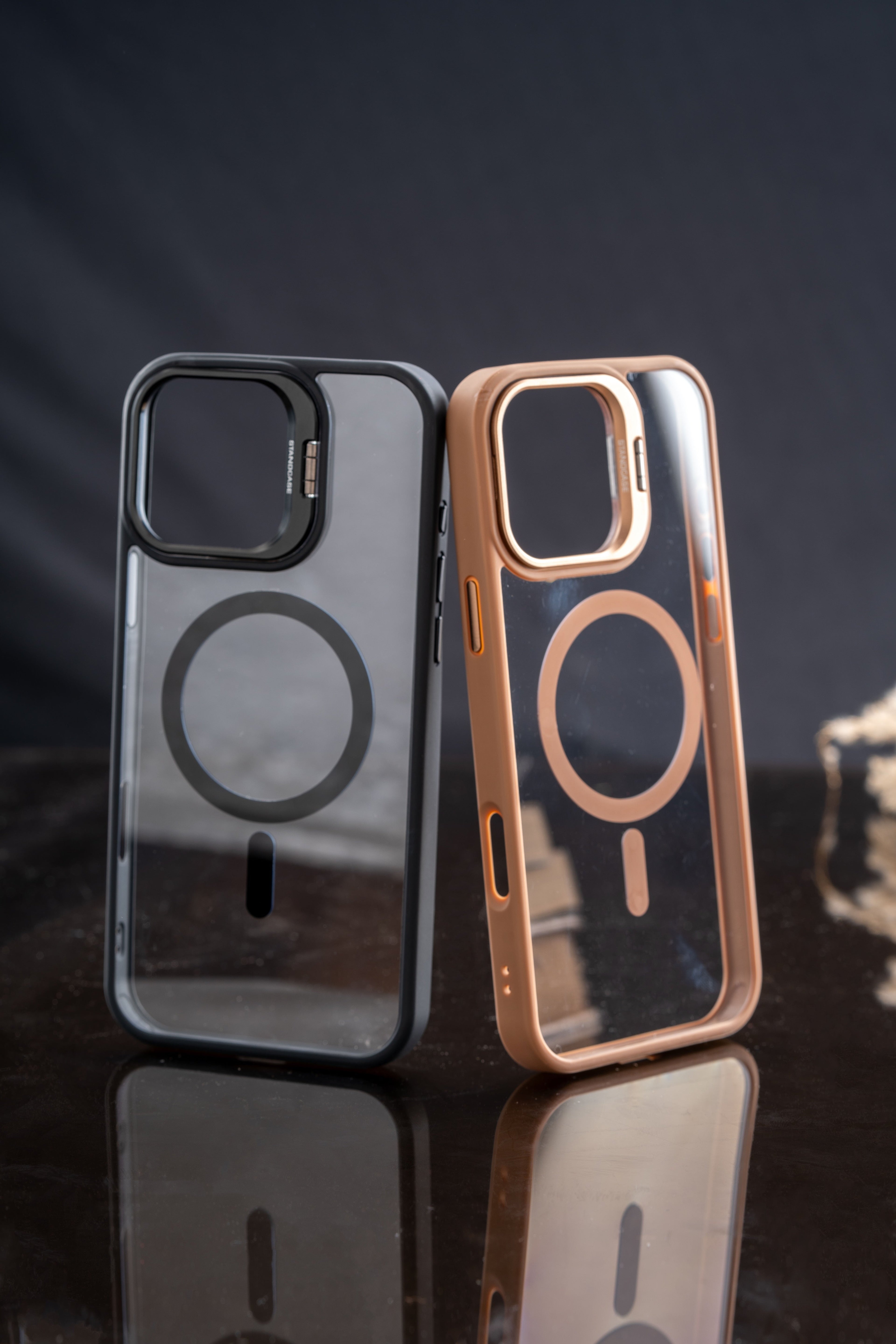 Metallic Camera Stand Case